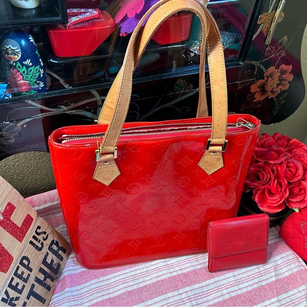 RED LV Vernis purse houston & LV Elise epi wallet Firm on price - Picture 9 of 14